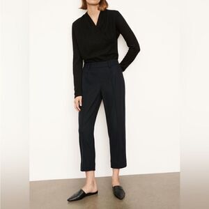 Vince Brushed Wool-Blend Flannel Pull-On Pant in Black size Small NWT  $395